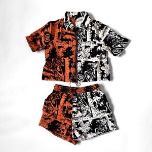 Lazy Oaf Coord set shorts and zip up shirt